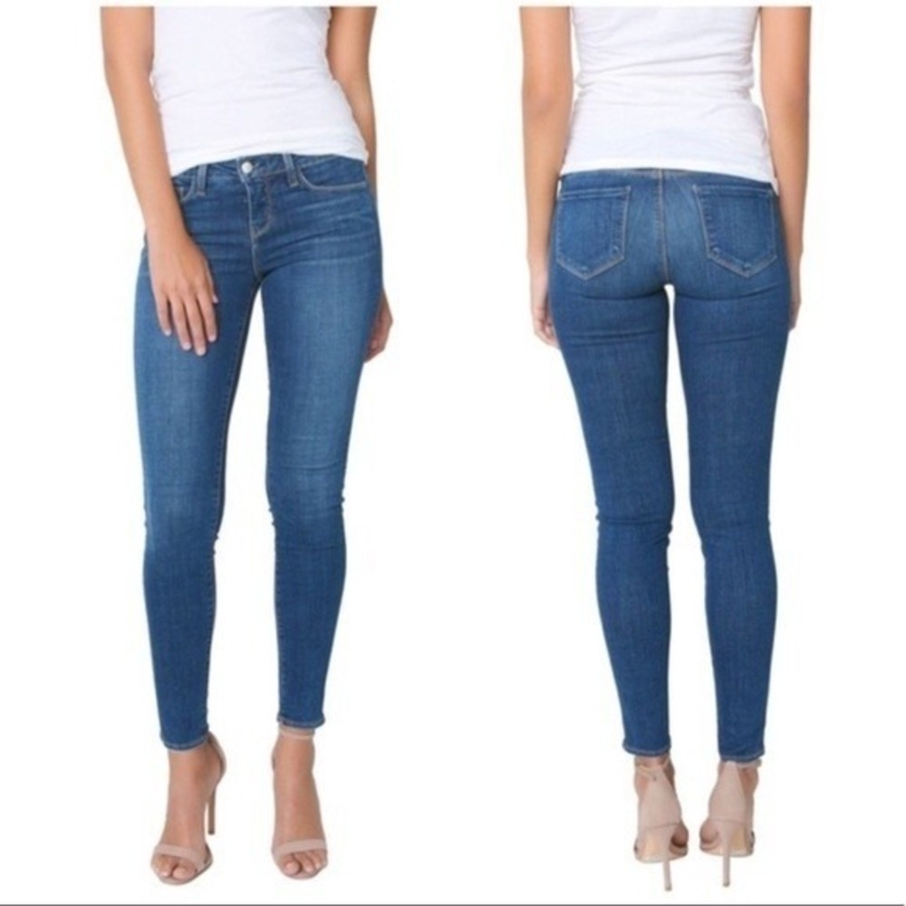 L'Agence Brigitte Skinny Stretch Mid-Rise Jeans Vintage Wash Womens 27 Blue